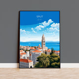 Split Travel Print, Travel Poster of Split, Croatia, Split Art Gift, Wall Art Print NQ Media Designs