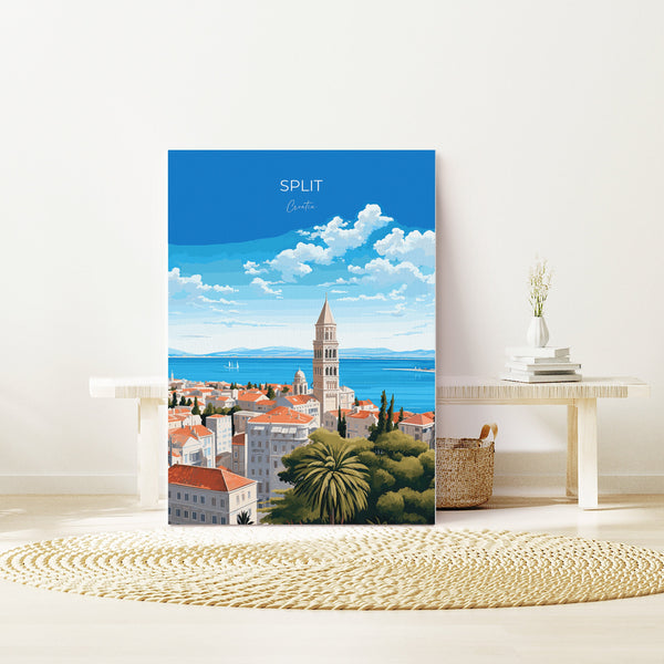Split Travel Print, Travel Poster of Split, Croatia, Split Art Gift, Wall Art Print
