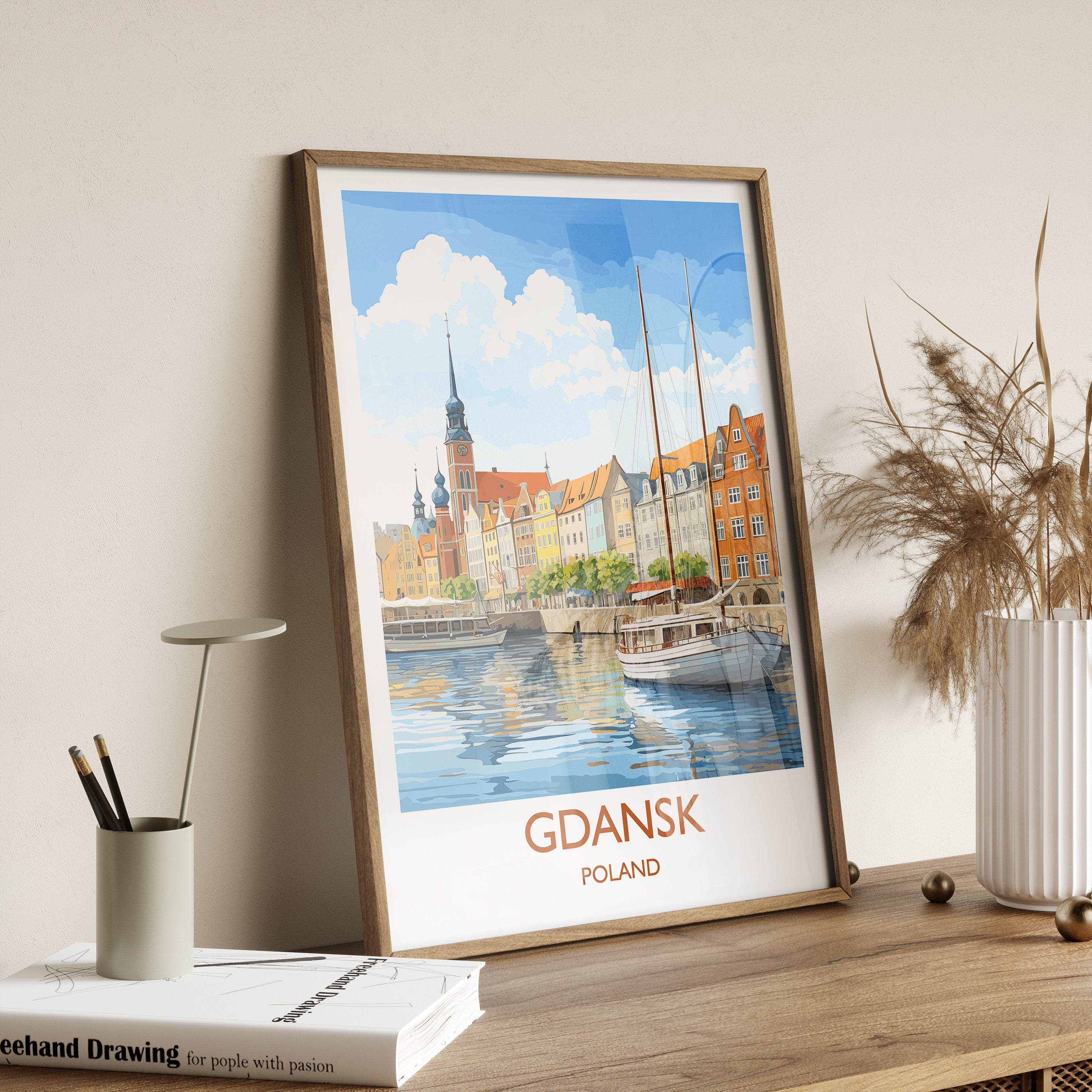 Gdansk Poster, Travel Print of Gdansk, Gdansk Gift Art, Poland Wall Art, Travel Gift NQ Media Designs