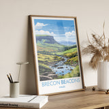 Brecon Beacons Travel Print, Brecon Beacons Travel Poster, Wales, Welsh Art, Brecon Beacons Gift, Wall Art Print NQ Media Designs
