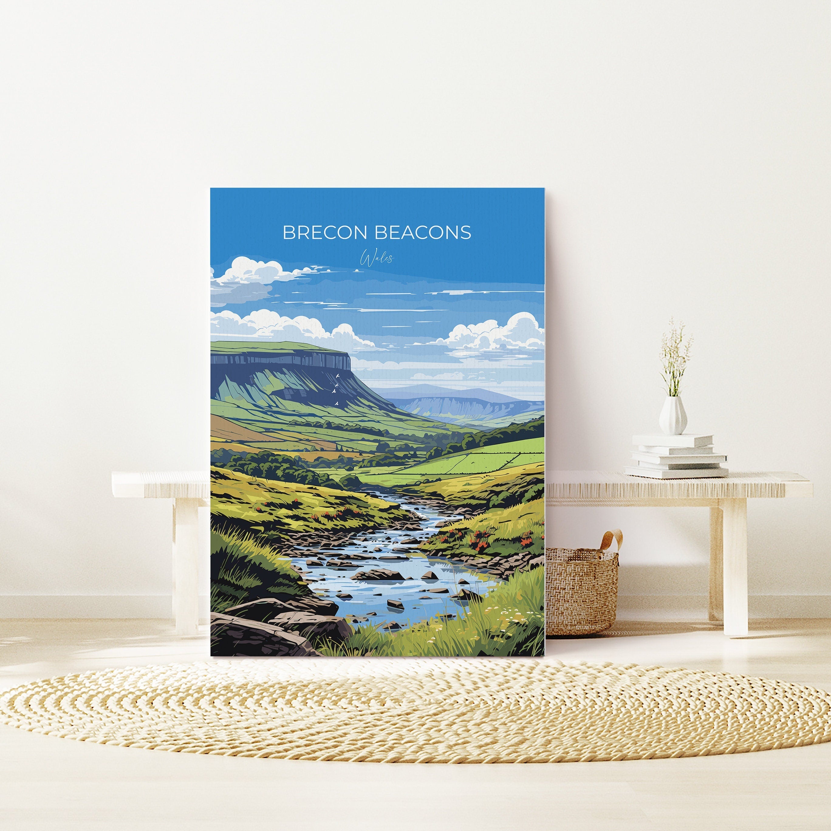 Brecon Beacons Poster, Brecon Beacons Travel Print, Wales, Welsh Art, Brecon Beacons Gift, Wall Art Print NQ Media Designs