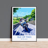 Isle of Man Print, Travel Poster of Isle of Man, Motorbike Racing, Isle of Man Art Gift,British Isles Wall Art Print