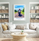 Isle of Man Motorbike Print, Travel Poster of Isle of Man, Motorbike Racing, Isle of Man Art Gift,British Isles Wall Art Print NQ Media Designs