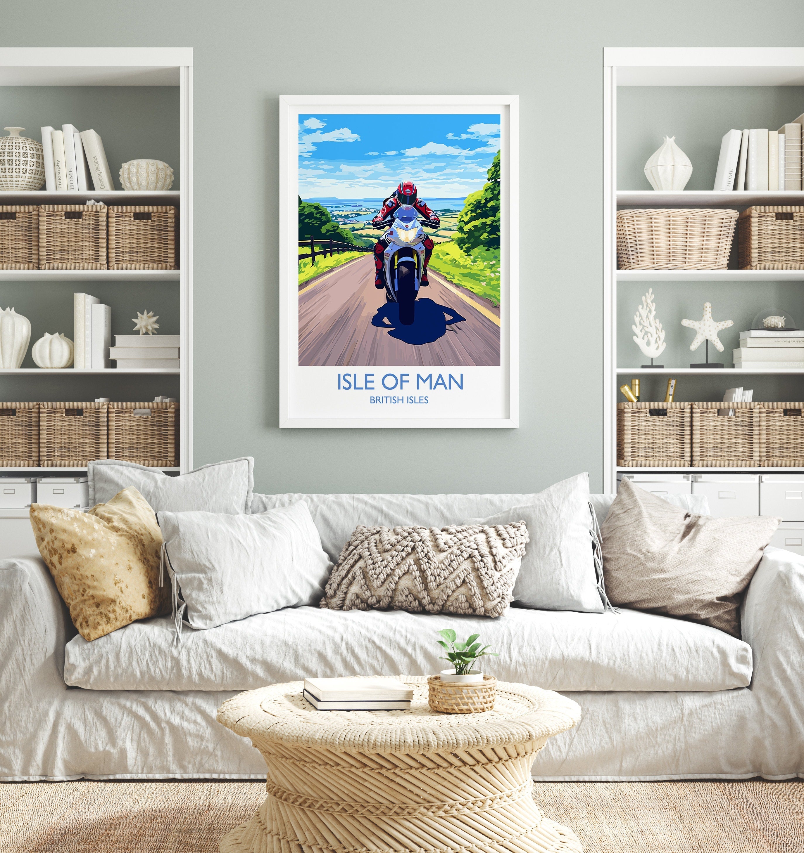 Isle of Man Motorbike Print, Travel Poster of Isle of Man, Motorbike Racing, Isle of Man Art Gift,British Isles Wall Art Print NQ Media Designs