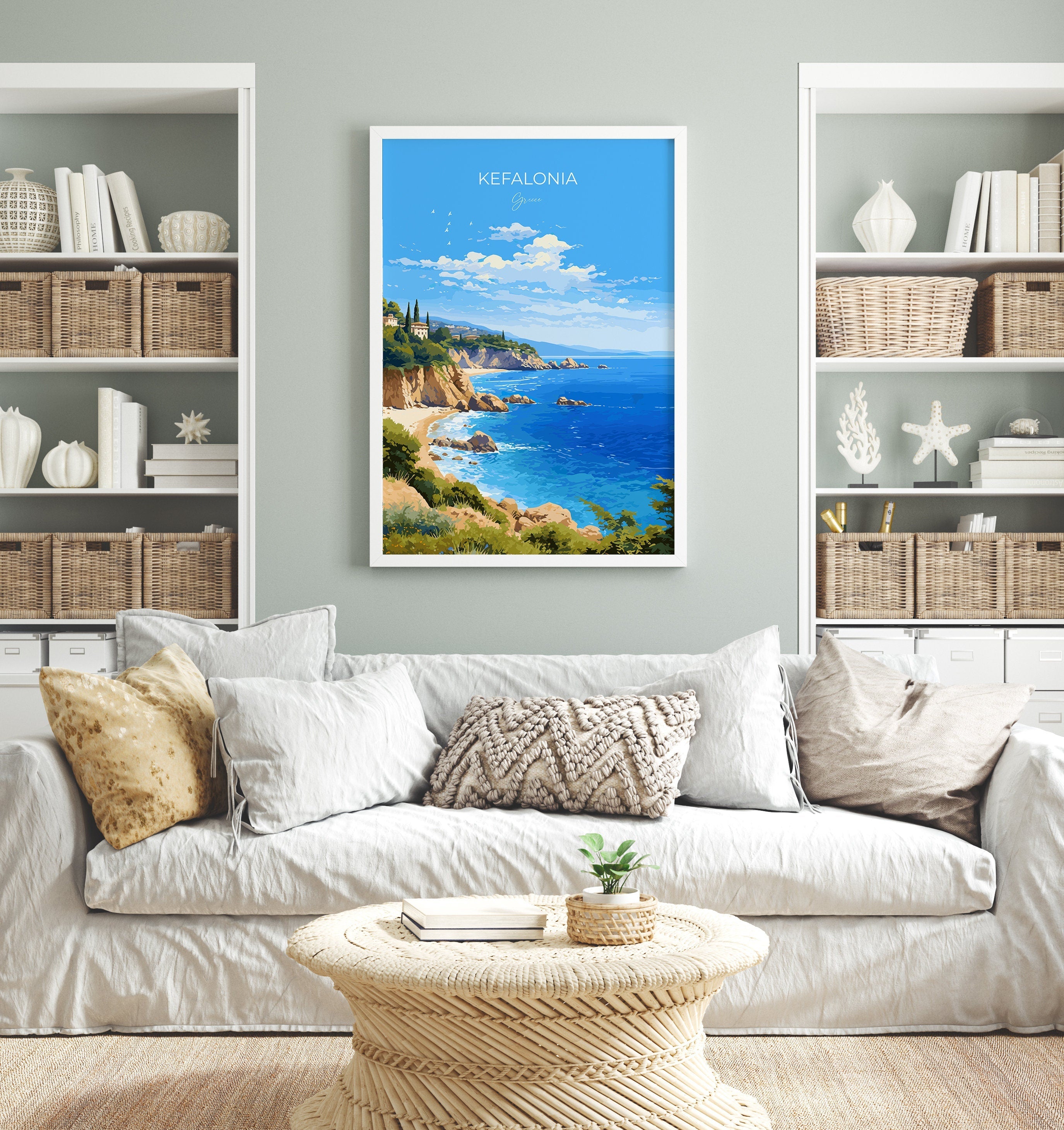 Kefalonia Poster, Travel Print of Kefalonia, Greece, Kefalonia Gift Art, Wall Art Print NQ Media Designs