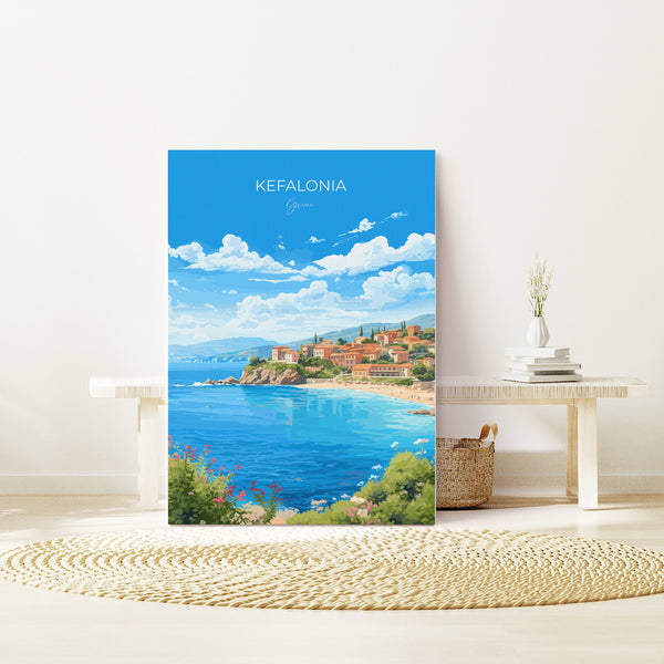 Kefalonia Print, Travel Poster of Kefalonia, Greece, Kefalonia Gift Art, Wall Art Print