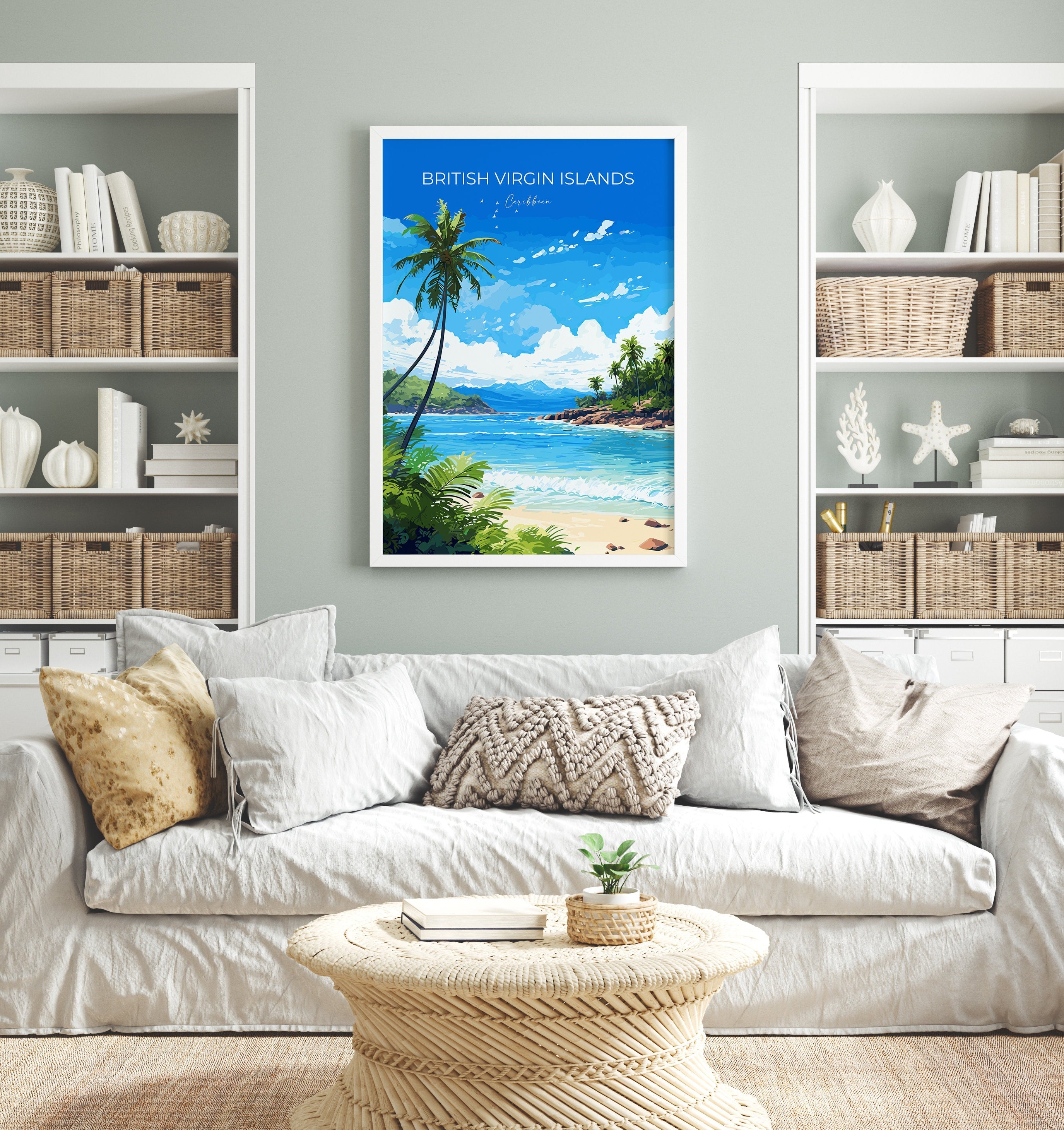 British Virgin Islands Travel Print, Travel Poster of British Virgin Islands , Caribbean, British Virgin IslandsGift, Wall Art Print NQ Media Designs