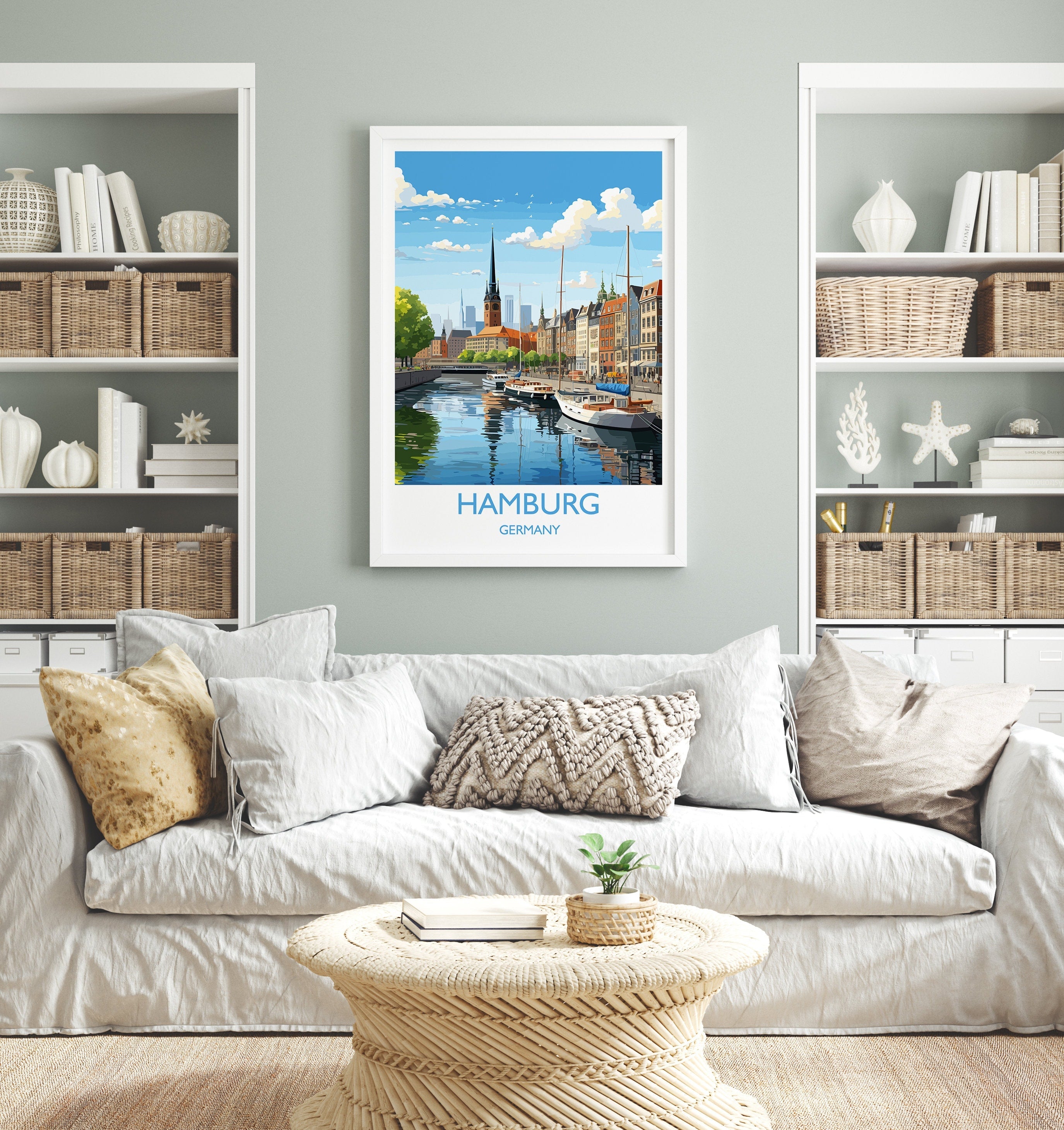 Hamburg Poster, Travel Print of Hamburg, Hamburg Gift Art, Germany Wall Art, Travel Gift NQ Media Designs
