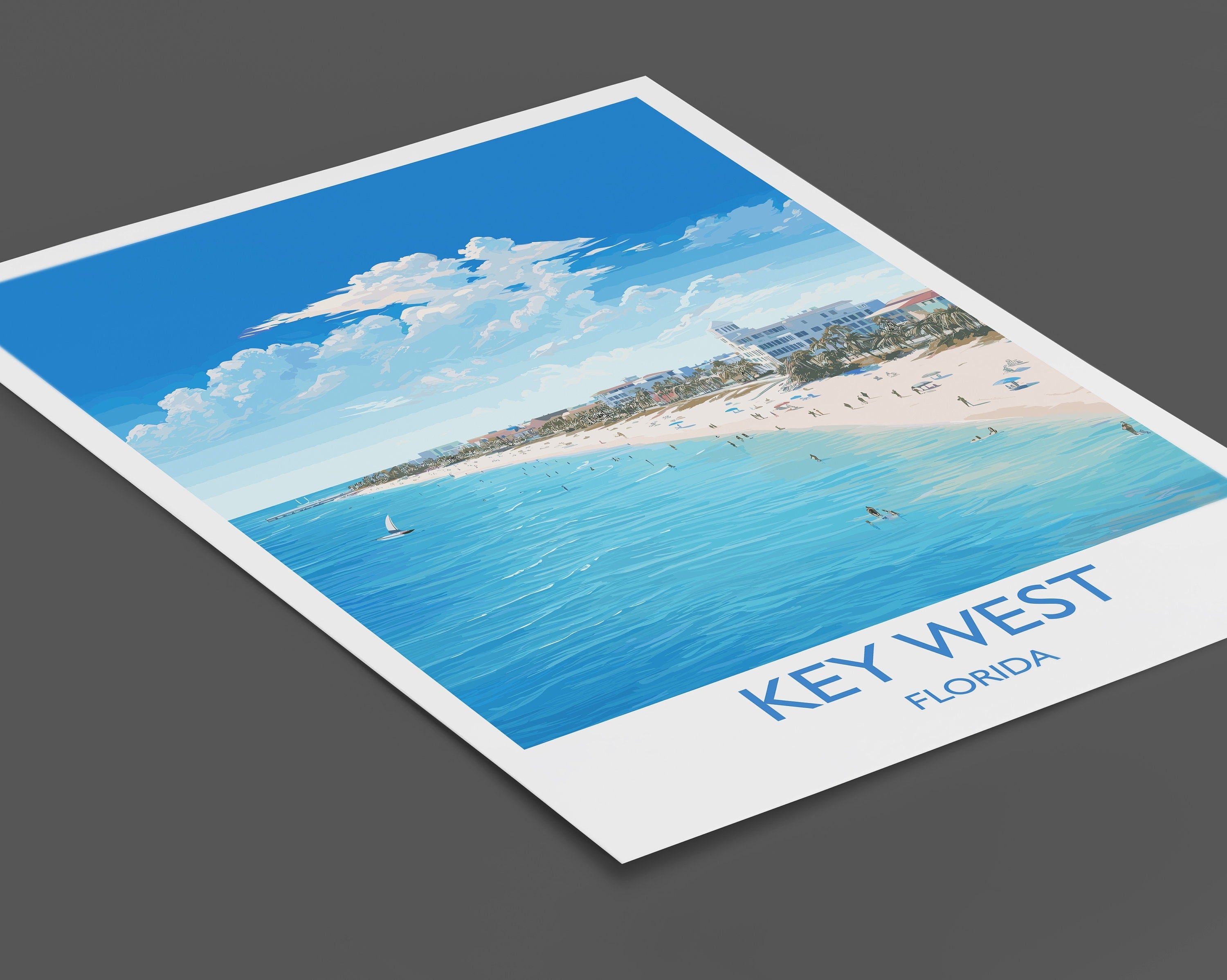 Key West Travel Poster, Travel Printof Key West , Key West Gift,Florida Art Gift,USA Wall Art Print NQ Media Designs