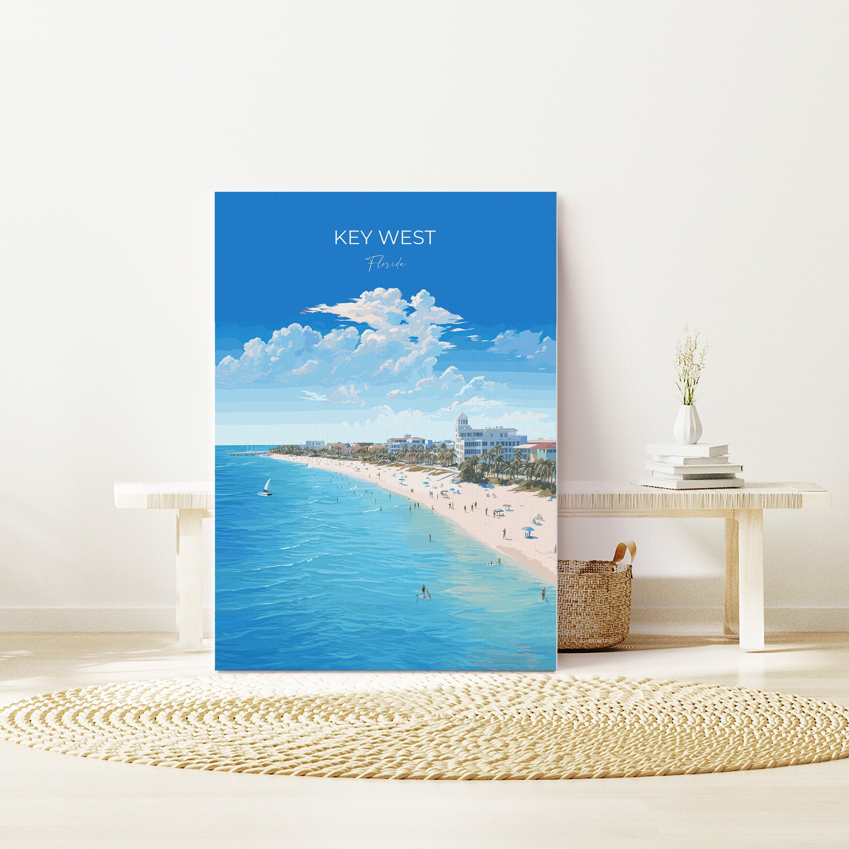 Key West Print, Travel Poster of Key West , Key West Gift, Florida Art Gift, Beach USA Wall Art Print NQ Media Designs