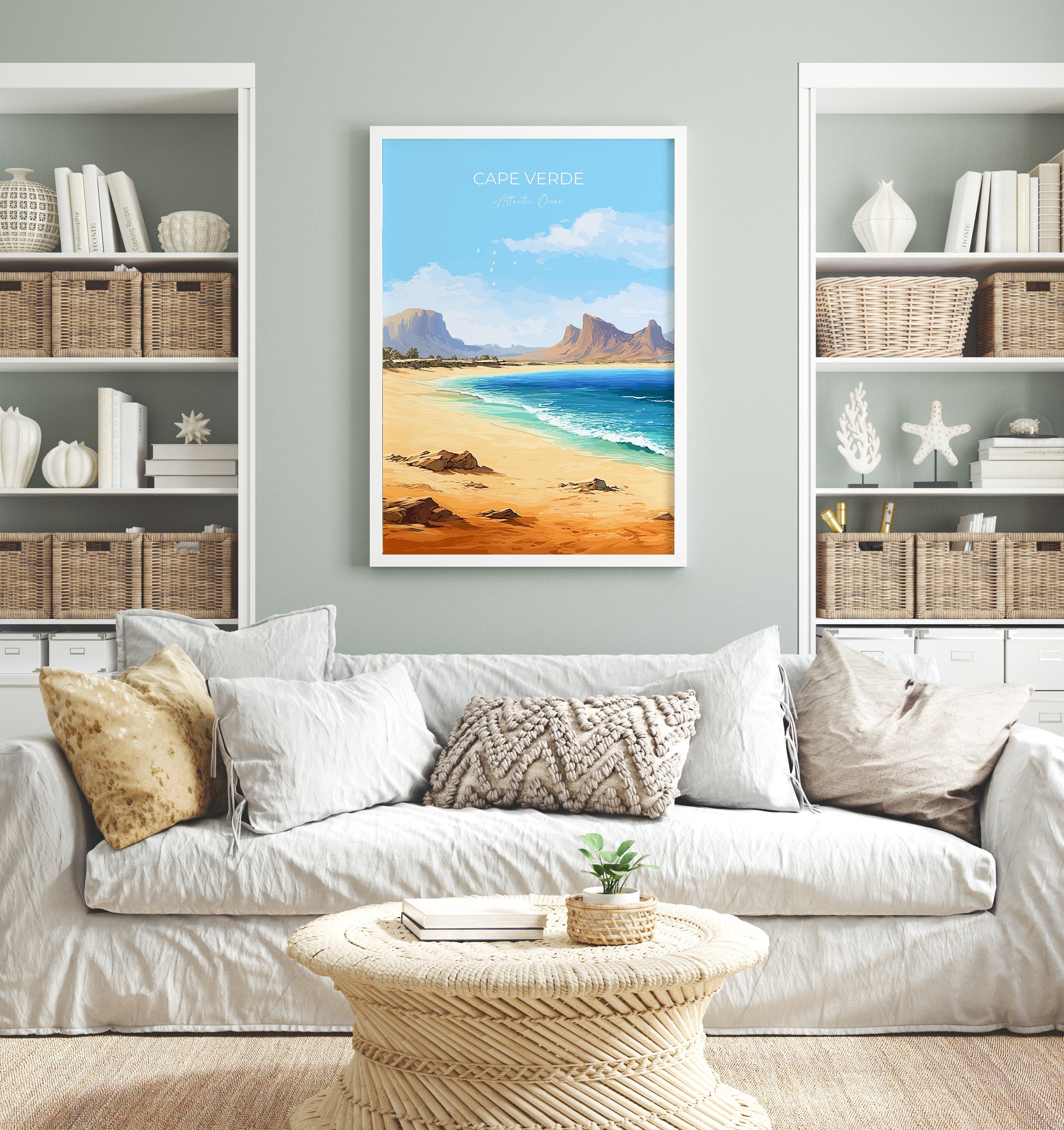 Cape Verde Travel Print, Travel Poster of Cape Verde, Africa, Cape Verde Art Gift, Wall Art Print NQ Media Designs
