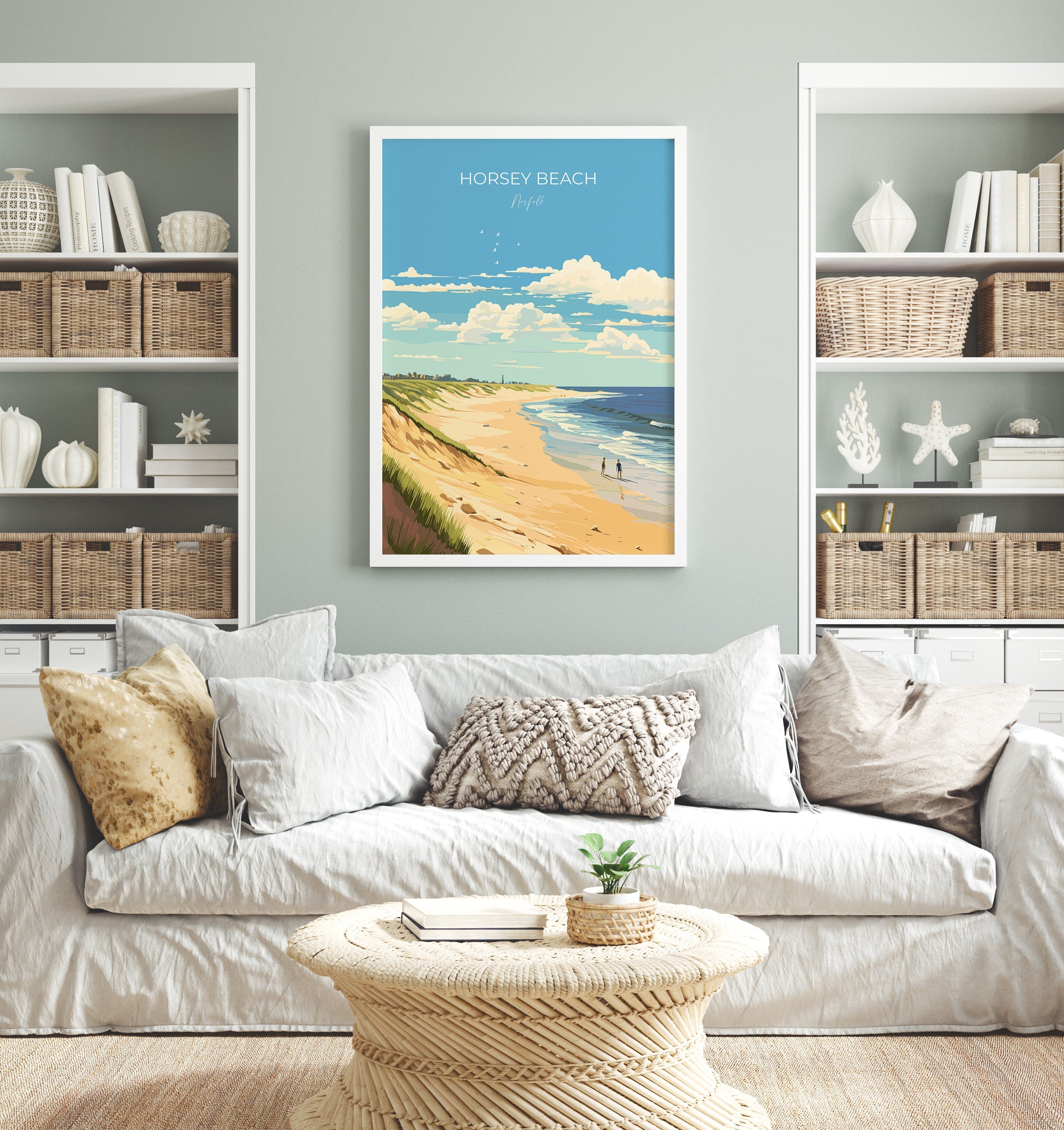 Horsey Beach Poster, Travel Print of HorseyBeach, Norfolk, England, HorseyBeach Gift, Norfolk Art Gift, Wall Art Print NQ Media Designs