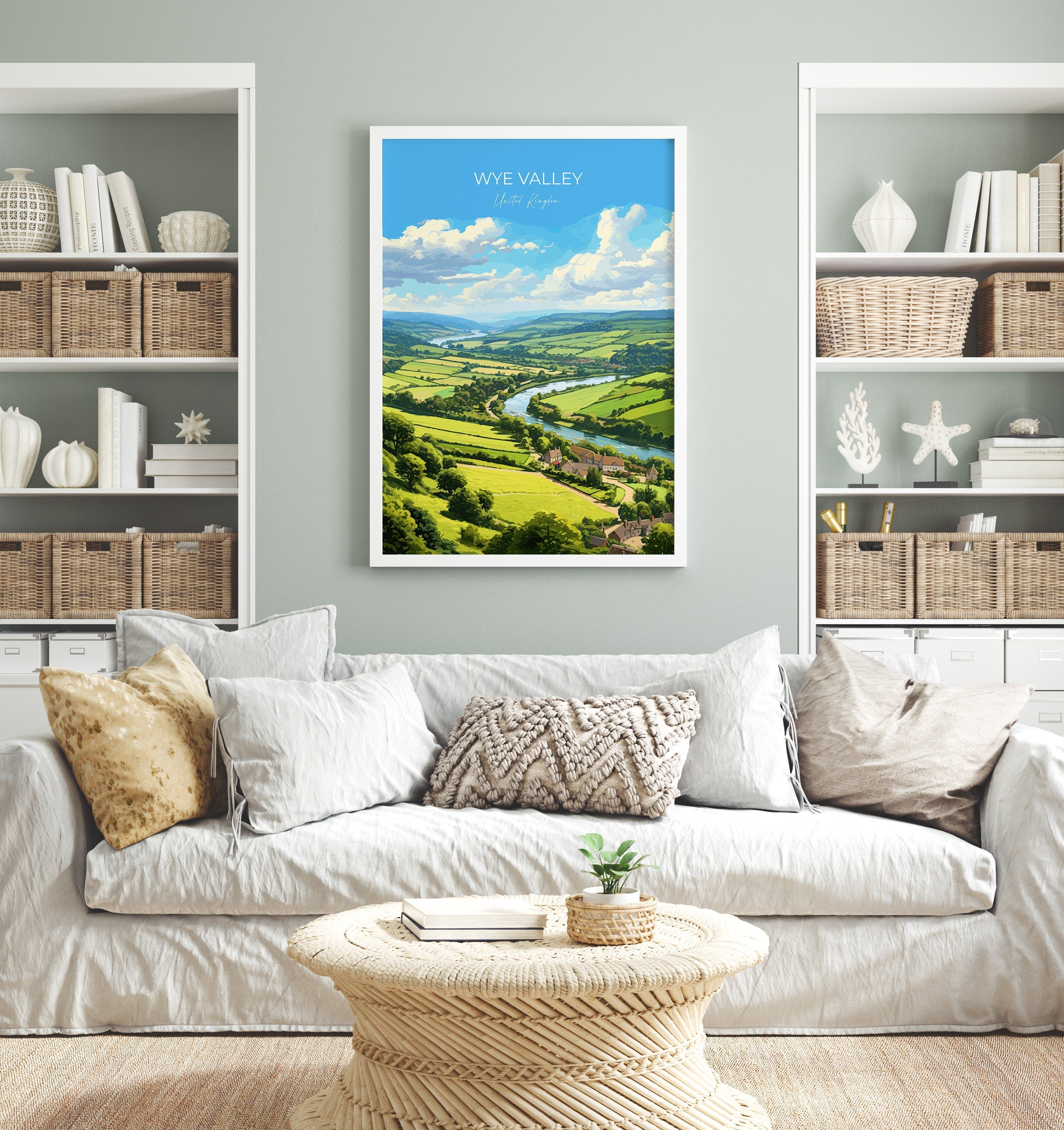 Wye Valley Poster, Travel Print of Wye Valley, UK, Wye Valley Art, Wye Valley Gift, Wall Art Print NQ Media Designs