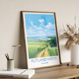Rutland Water Travel Print, Travel Poster of Rutland Water, Rutland Water Reservoir, Rutland Water Art Gift, Wall Art Print NQ Media Designs