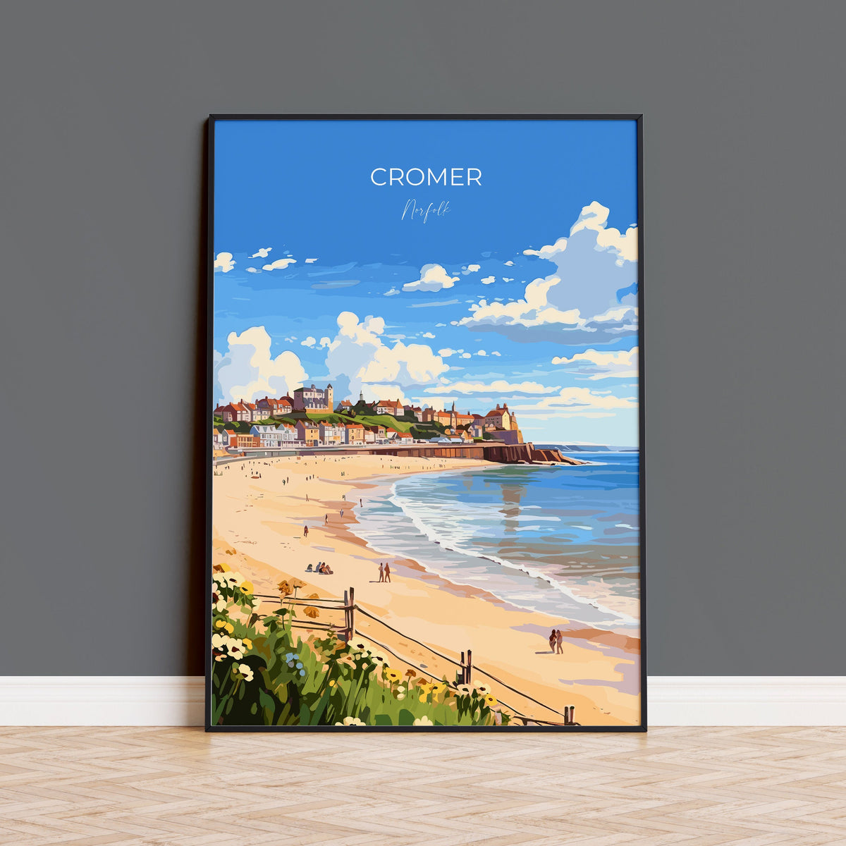 Cromer Beach Poster, Travel Print of Cromer, Norfolk Gift, England, Norfolk Art, Cromer Beach Gift, Wall Art Print NQ Media Designs