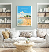 Scarborough Beach Travel Print, Travel Poster of Scarborough, North Yorkshire Gift, England, Norfolk Art, Scarborough Gift, Wall Art Print NQ Media Designs
