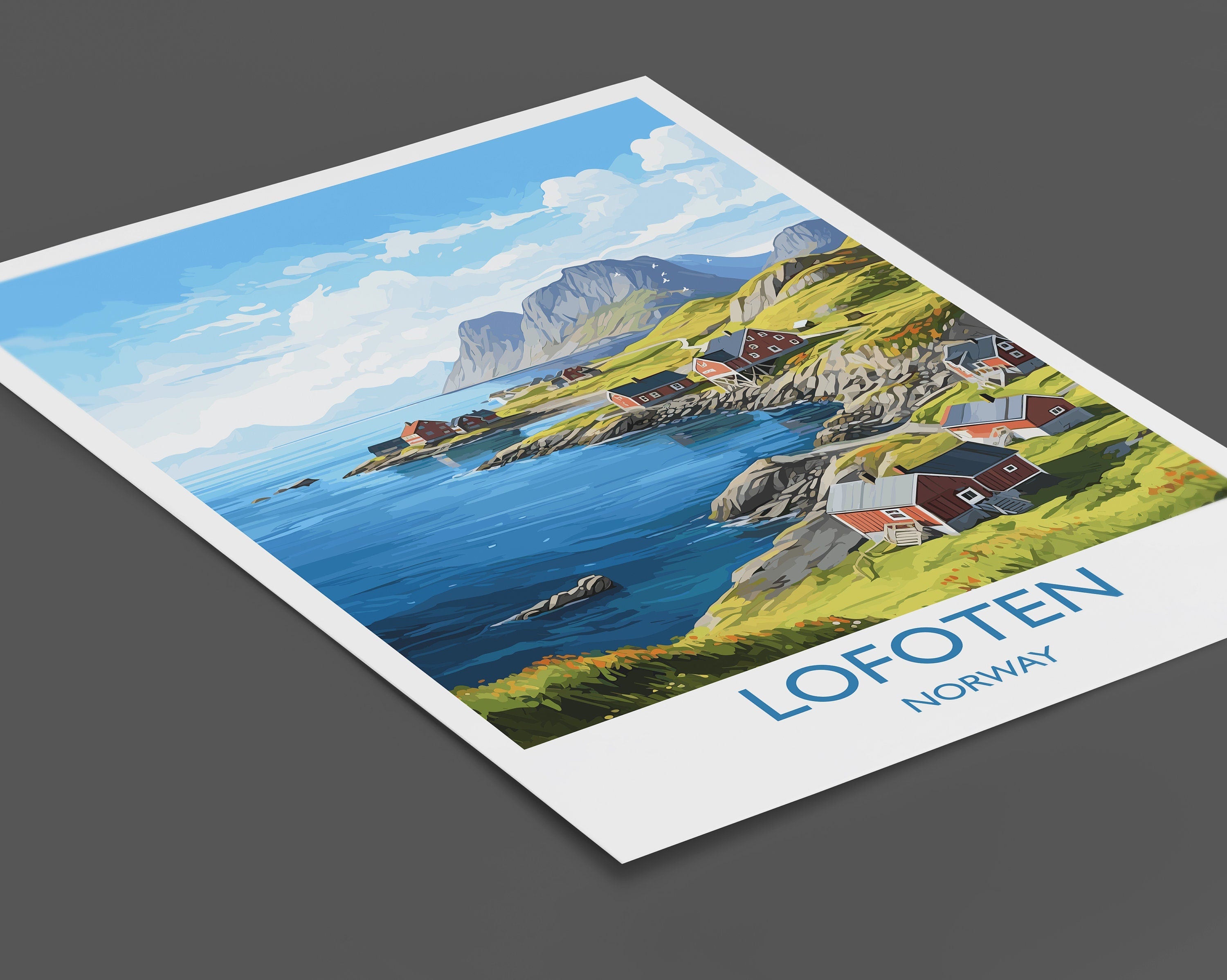 Lofoten Islands Travel Print, Travel Poster of Lofoten,Lofoten Islands Art Print, Norwegian Wall Print, Lofoten Gift,Lofoten Artwork NQ Media Designs