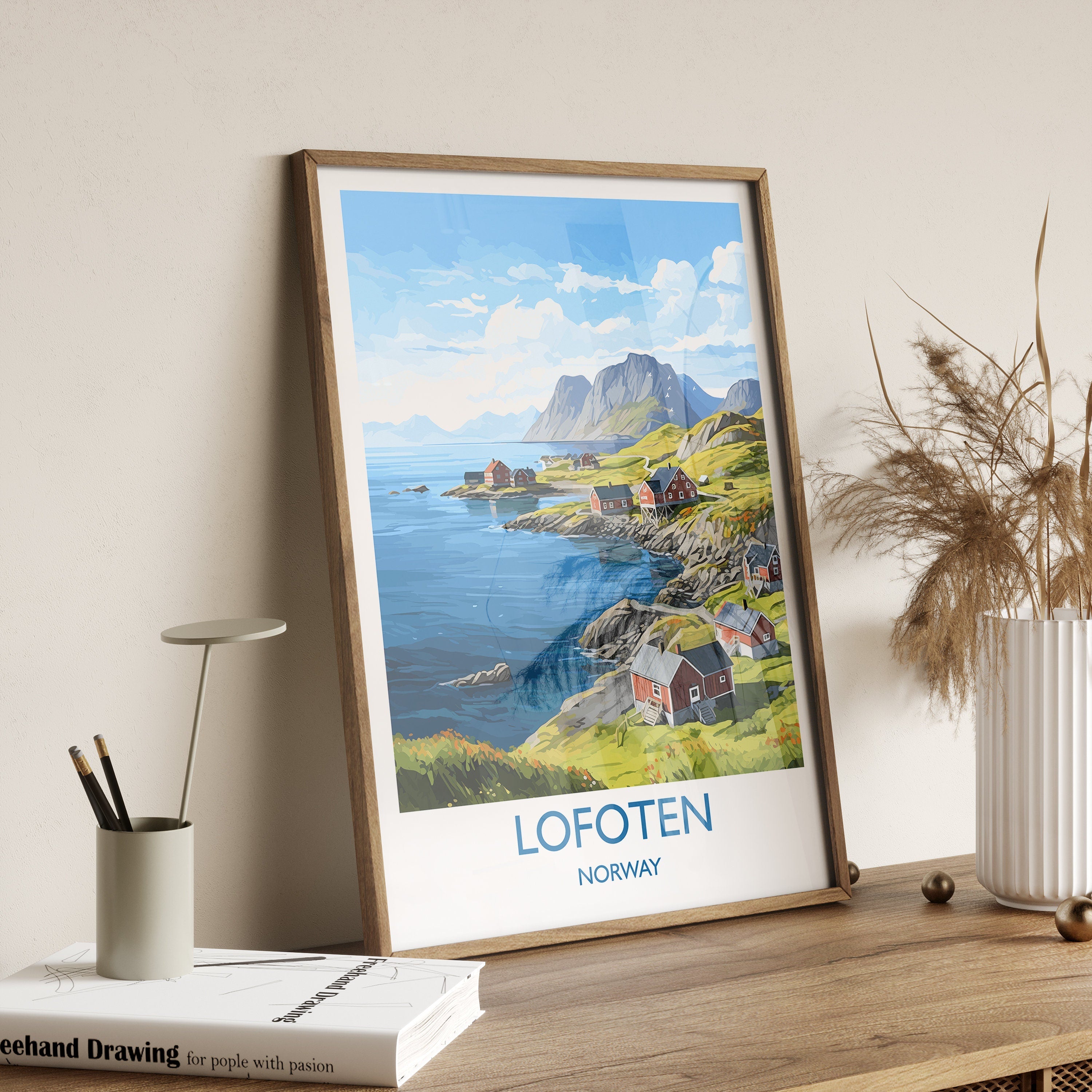 Lofoten Islands Travel Print, Travel Poster of Lofoten,Lofoten Islands Art Print, Norwegian Wall Print, Lofoten Gift,Lofoten Artwork NQ Media Designs