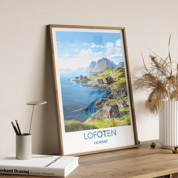 Lofoten Islands Travel Print, Travel Poster of Lofoten,Lofoten Islands Art Print, Norwegian Wall Print, Lofoten Gift,Lofoten Artwork