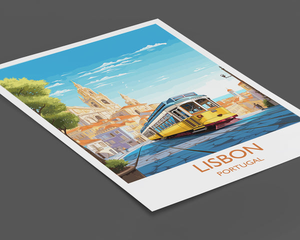 Lisbon Travel Print, Travel Poster of Lisbon,Lisbon Art Print, Portugal Wall Print, Lisbon Gift,Lisbon Artwork