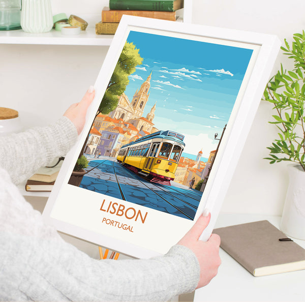 Lisbon Travel Print, Travel Poster of Lisbon,Lisbon Art Print, Portugal Wall Print, Lisbon Gift,Lisbon Artwork
