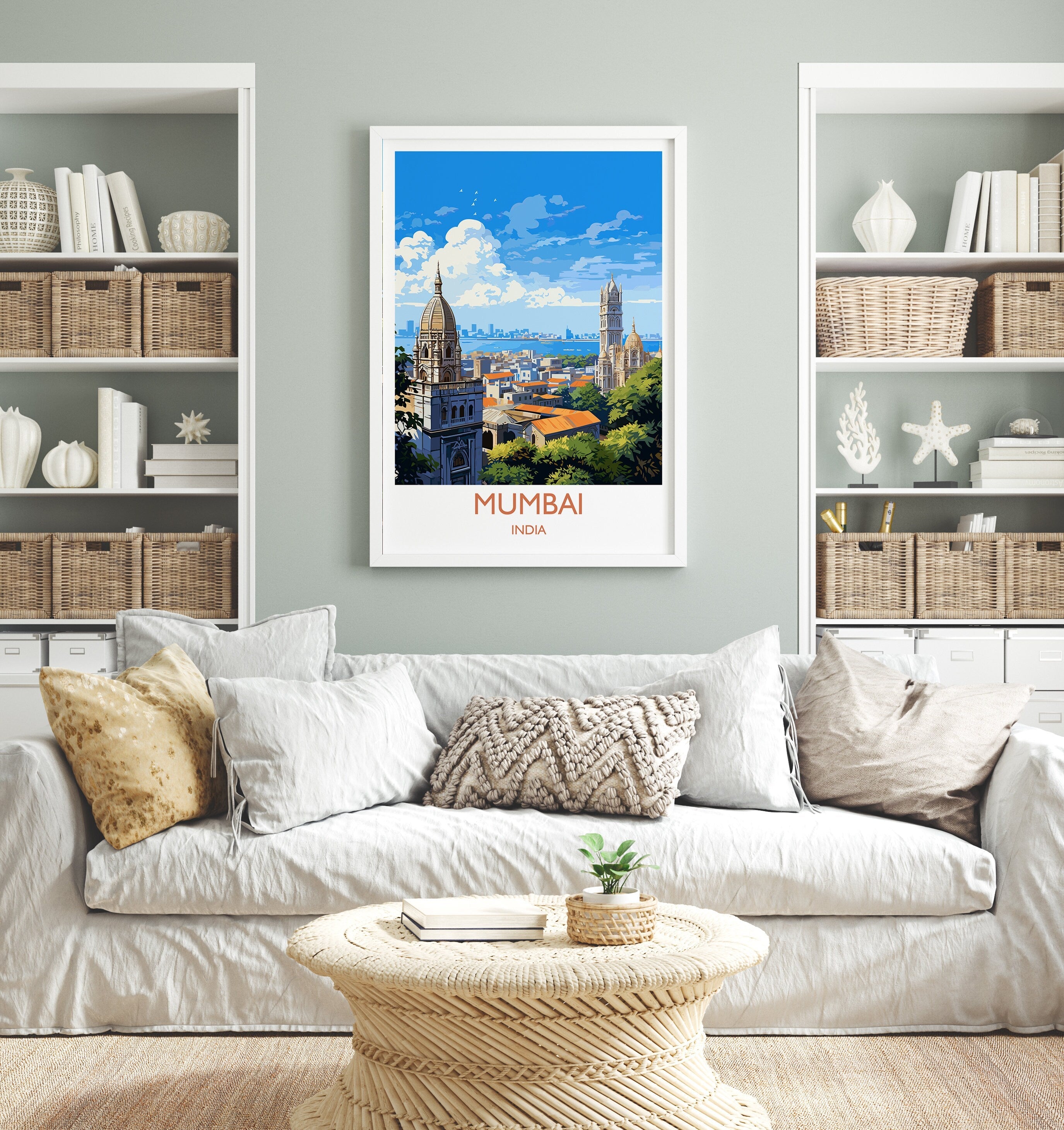 Mumbai Travel Print, Travel Poster of Mumbai, India, Mumbai Art Gift, Wall Art Print NQ Media Designs