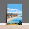Swanage Bay Travel Print, Travel Poster of Swanage Bay, England, Dorset Coast Art, Dorset Gift, Wall Art Print