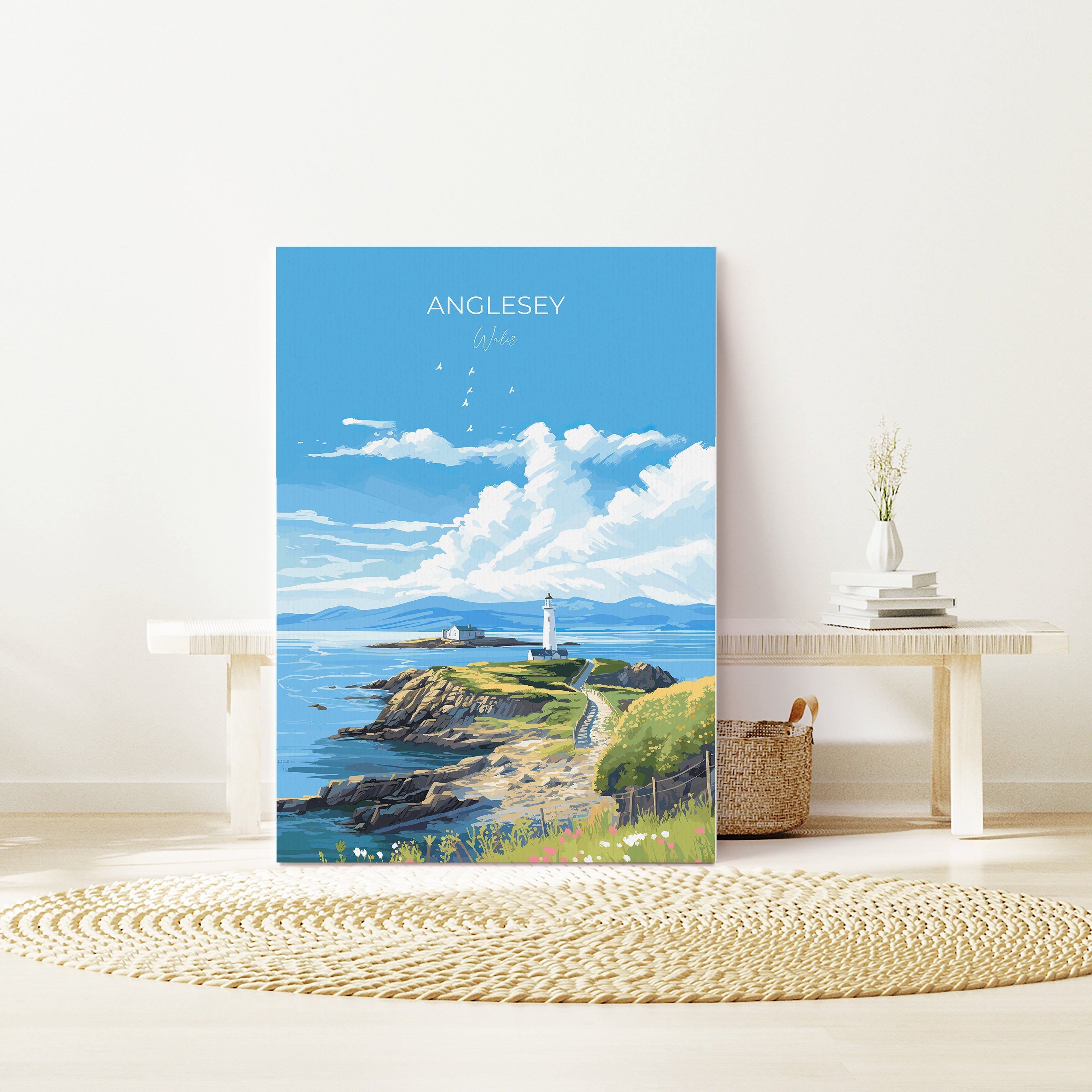 Anglesey Travel Print, Anglesey Travel Poster, Wales, Welsh Art, Anglesey Gift, Wall Art Print NQ Media Designs