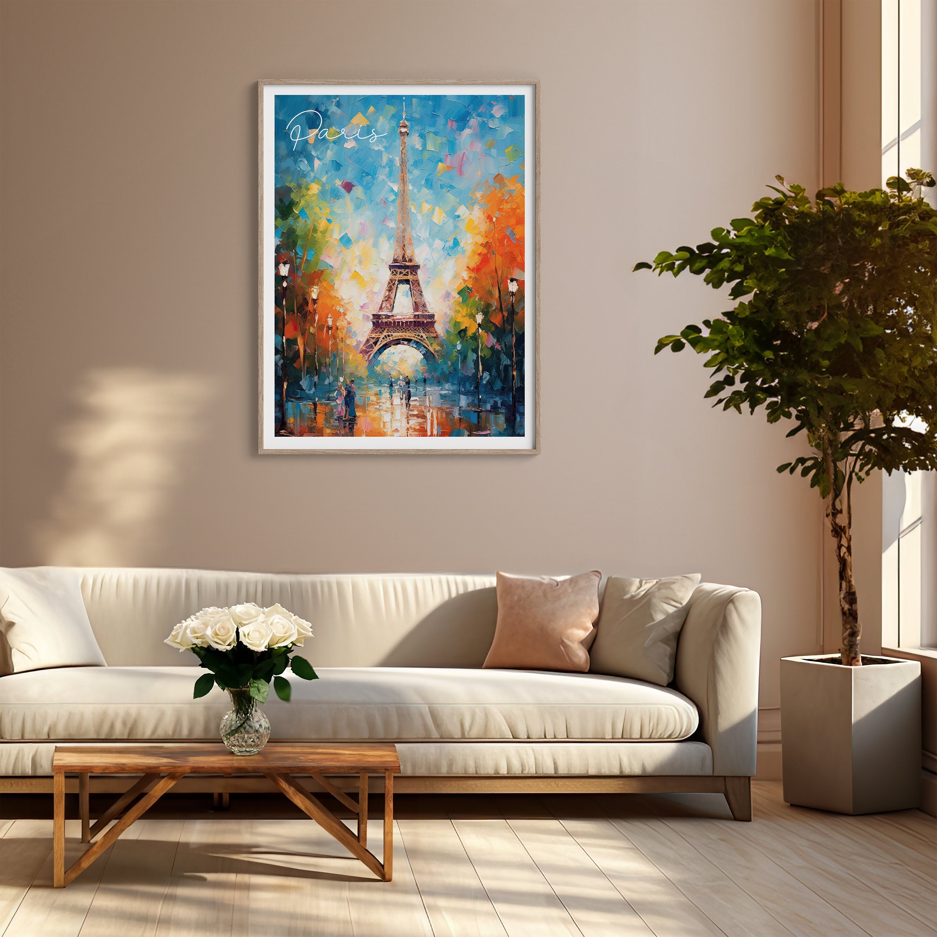 Paris Eiffel Tower Print, Travel Poster of Eiffel Tower Paris, Abstract Art , Paris Art Gift, France, Wall Art Print NQ Media Designs
