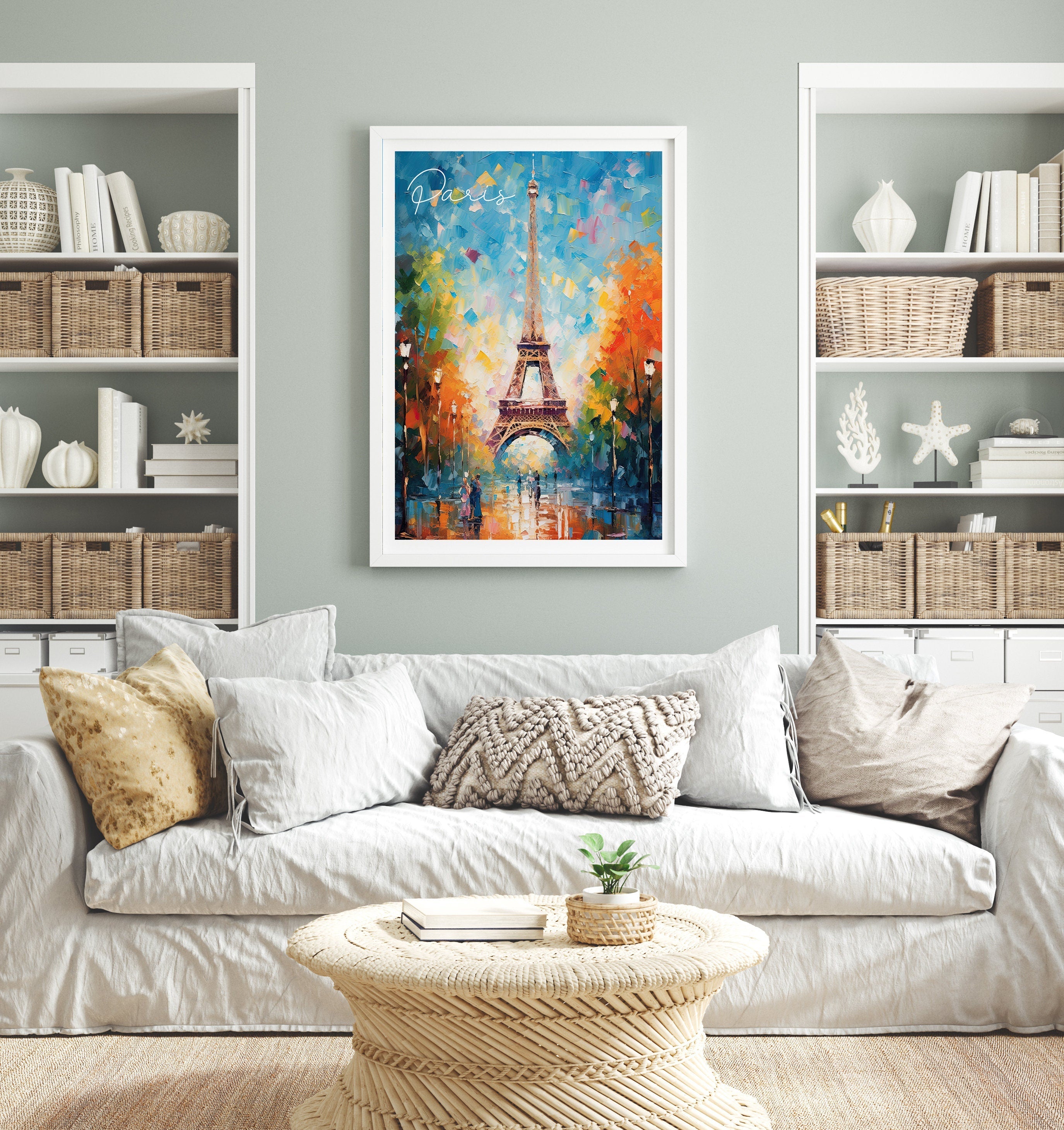 Paris Eiffel Tower Print, Travel Poster of Eiffel Tower Paris, Abstract Art , Paris Art Gift, France, Wall Art Print NQ Media Designs