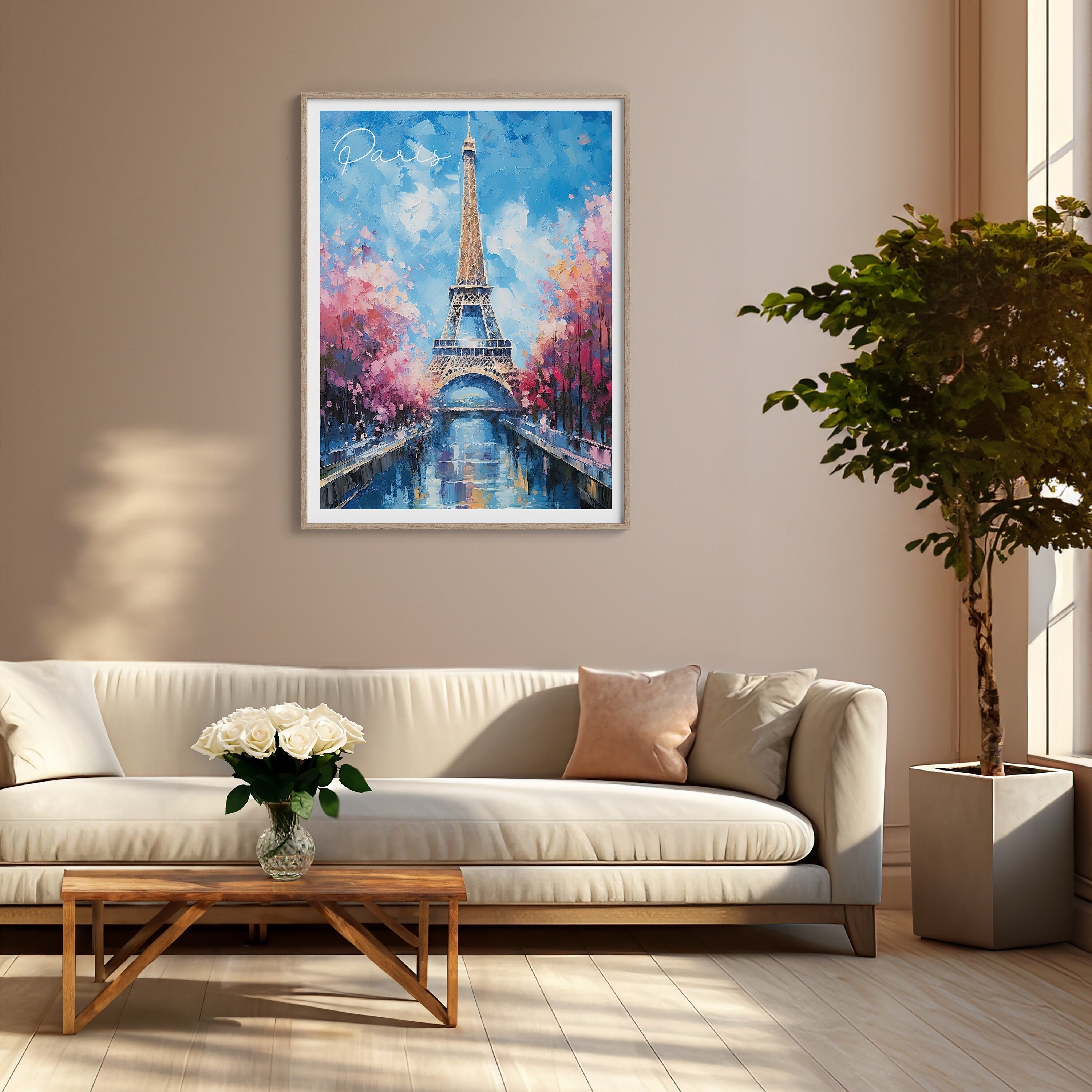 Paris Print, Travel Poster of Eiffel Tower Paris Abstract Art , Paris Art Gift, France, Wall Art Print NQ Media Designs