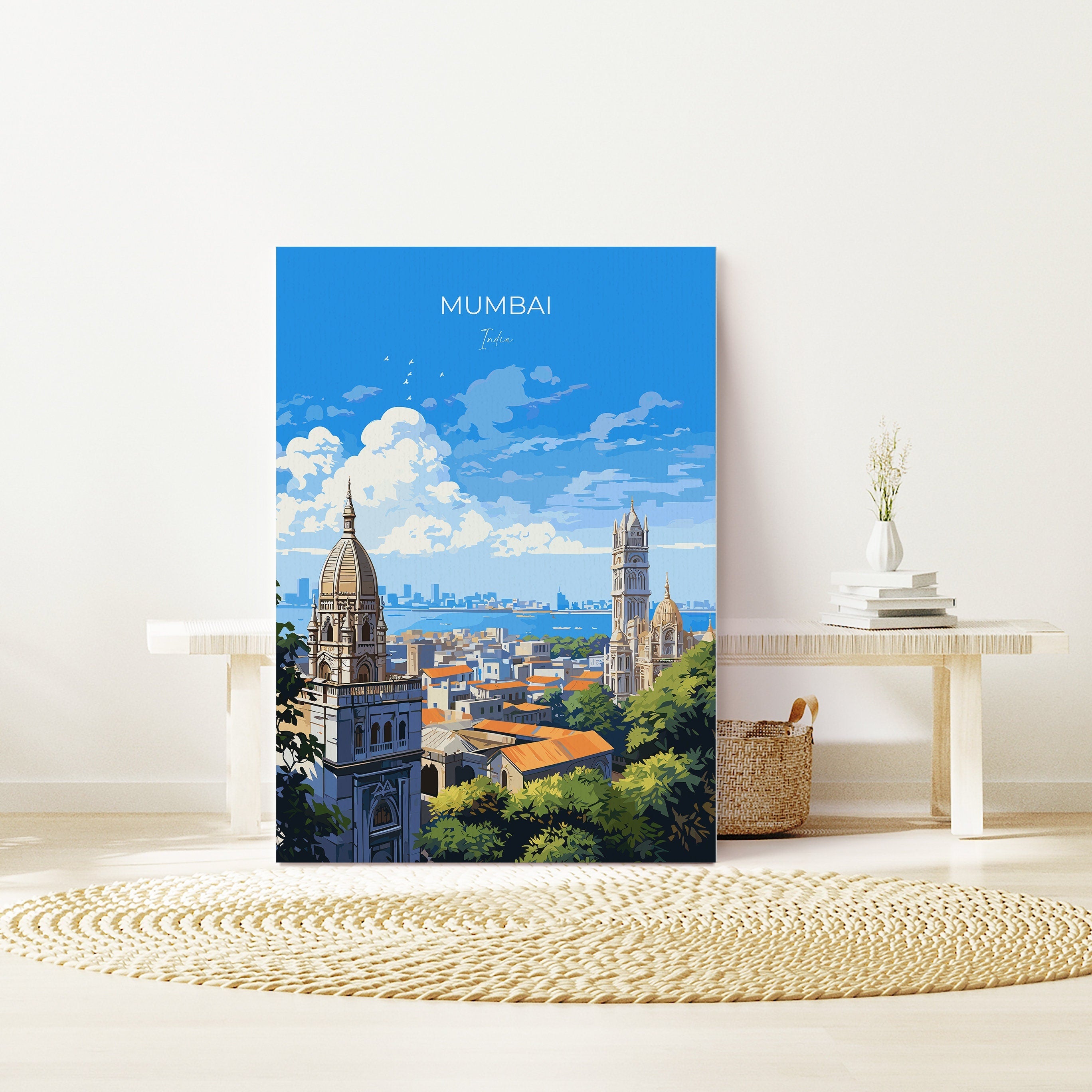Mumbai Poster, Travel Print of Mumbai, India, Mumbai Art Gift, Wall Art Print NQ Media Designs