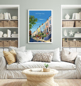Notting Hill Travel Poster Wall Art, Travel Print of Notting Hill, London Poster, Notting Hill Art Gift, London UK Travel Gift NQ Media Designs