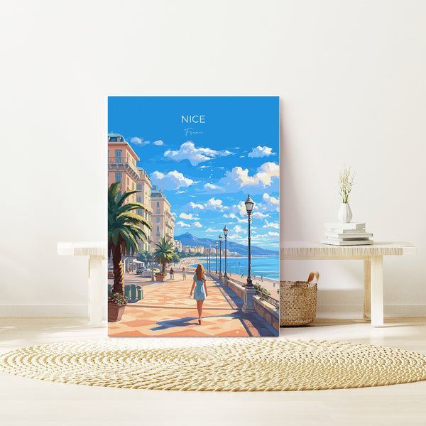Nice Travel Poster Wall Art, Travel Print of Nice, France, Nice Art Gift, Wall Decor