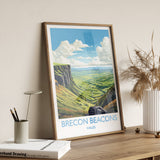 Brecon Beacons Travel Poster, Brecon Beacons Travel Print, Wales, Welsh Art, Brecon Beacons Gift, Wall Art Print NQ Media Designs