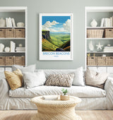 Brecon Beacons Travel Poster, Brecon Beacons Travel Print, Wales, Welsh Art, Brecon Beacons Gift, Wall Art Print NQ Media Designs