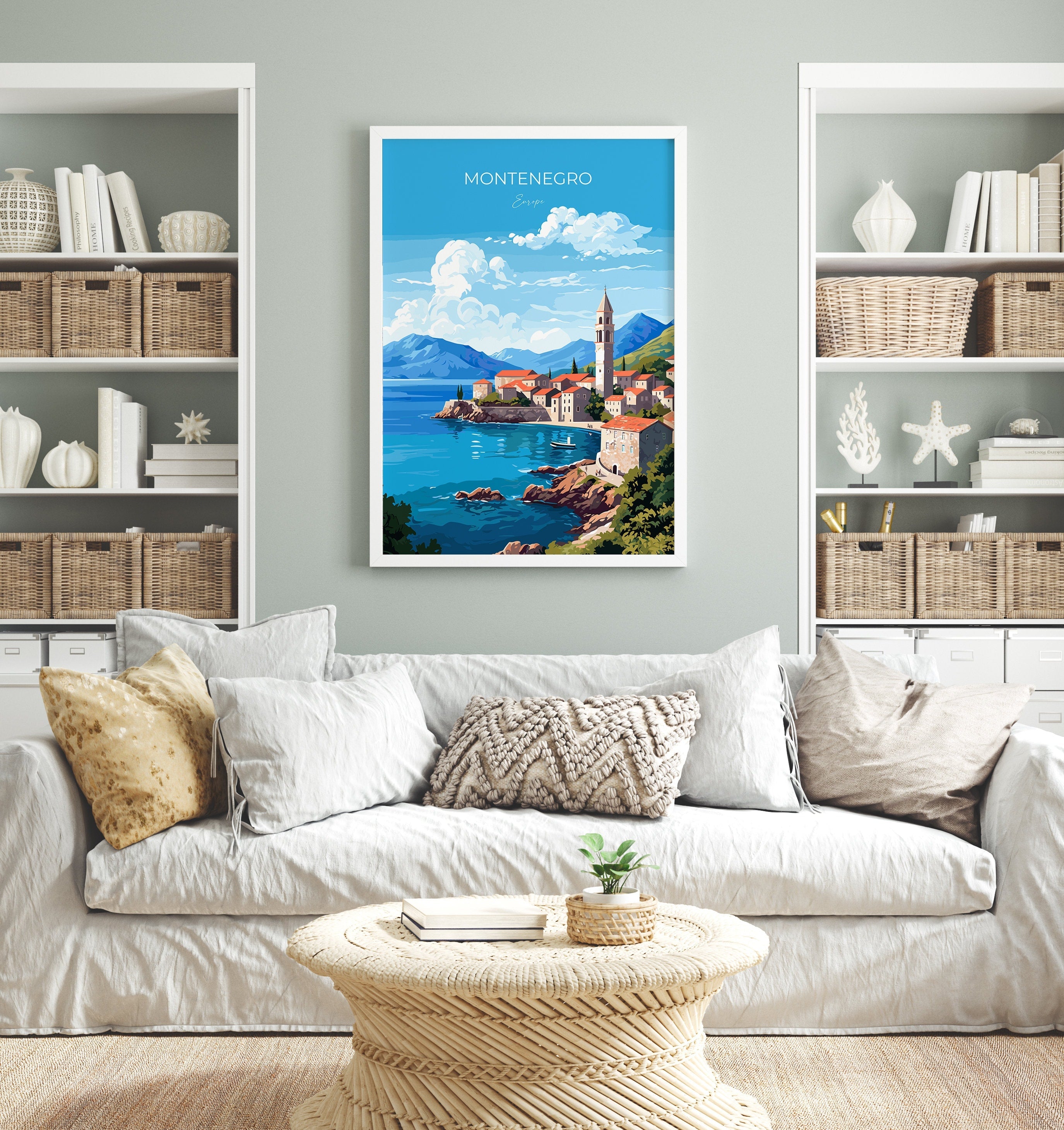 Montenegro Travel Print, Montenegro Travel Poster, Montenegro, Europe Art, Montenegro Gift, Wall Art Print NQ Media Designs