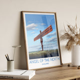 Angel of the North Travel Print Wall Art, Travel Poster of Angel of the North, England, Angel of the North Art Gift, Wall Art Print NQ Media Designs