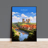 Durham Travel Print, Travel Poster of Durham, County Durham, England, Durham Art, Durham Gift, Wall Art Print NQ Media Designs