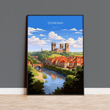 Durham Travel Print, Travel Poster of Durham, County Durham, England, Durham Art, Durham Gift, Wall Art Print NQ Media Designs