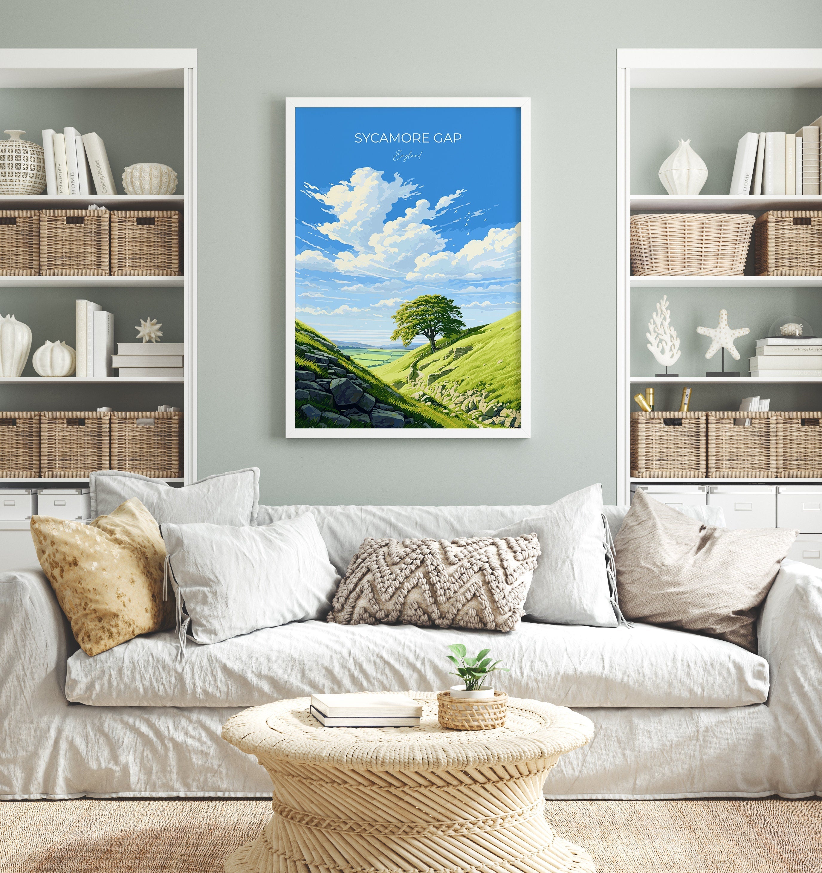 Sycamore Gap Travel Print, Travel Poster of Sycamore Gap, Northumberland, England, Sycamore Gap Gift, Wall Art Print NQ Media Designs