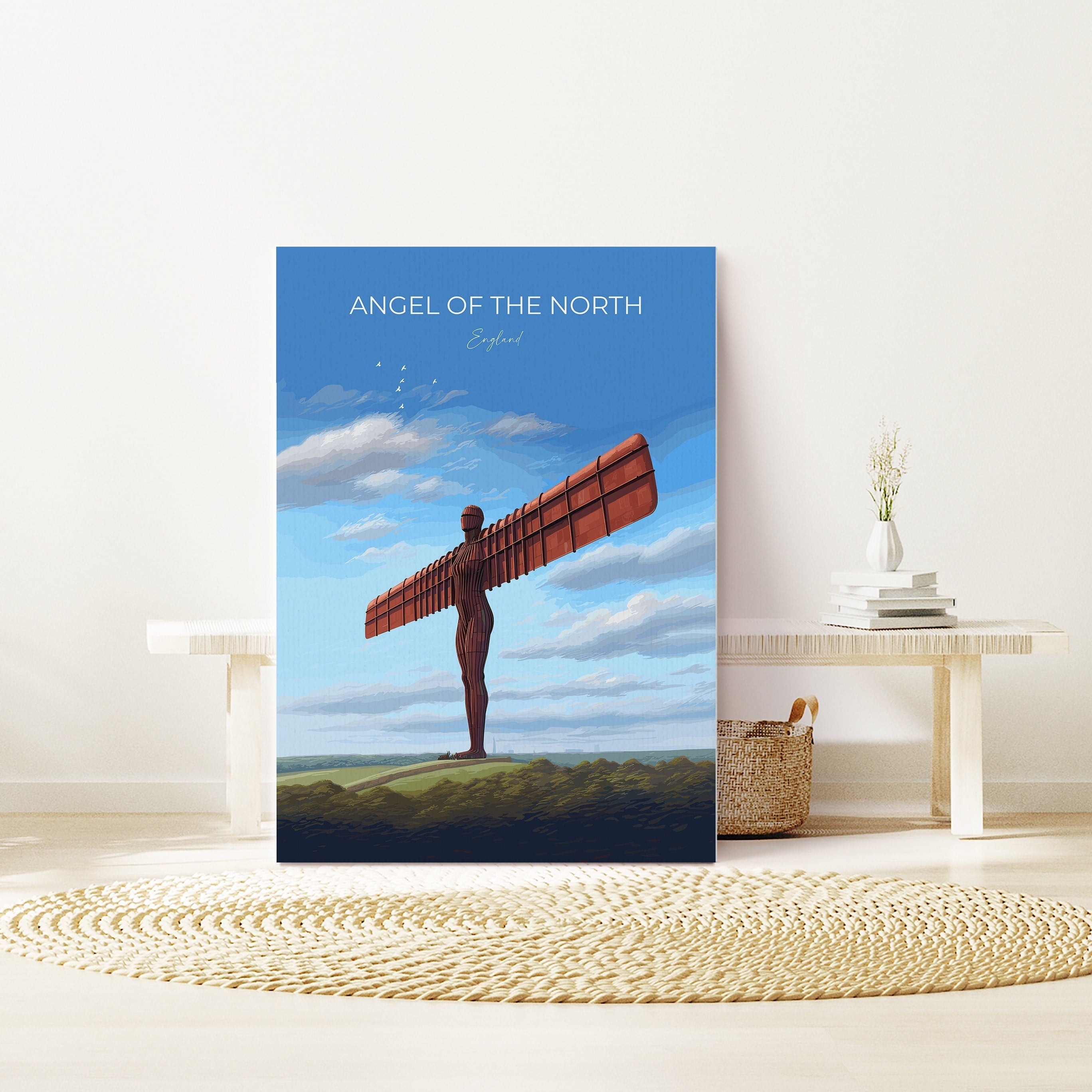 Angel of the North Travel Print Wall Art, Travel Poster of Angel of the North, England, Angel of the North Art Gift, Wall Art Print NQ Media Designs