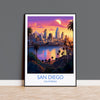 San Diego Travel Poster, Travel Print of San Diego, California, San Diego Gift, USA Gift, Wall Art Print NQ Media Designs