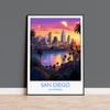 San Diego Travel Poster, Travel Print of San Diego, California, San Diego Gift, USA Gift, Wall Art Print