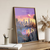 San Diego Travel Poster, Travel Print of San Diego, California, San Diego Gift, USA Gift, Wall Art Print NQ Media Designs