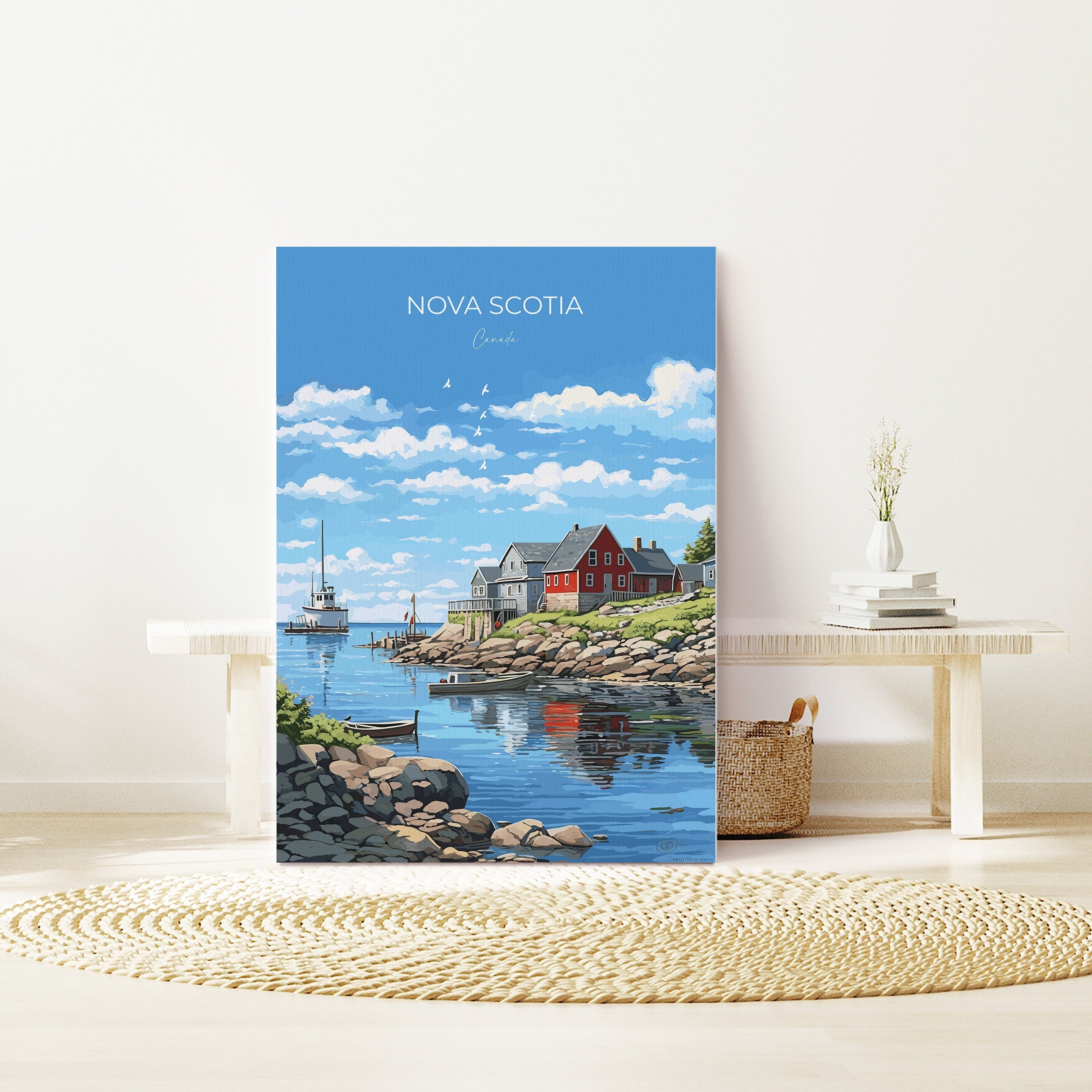 Nova Scotia Print, Travel Poster of Nova Scotia, Nova Scotia Gift, Canada Art Gift, Travel Gift NQ Media Designs