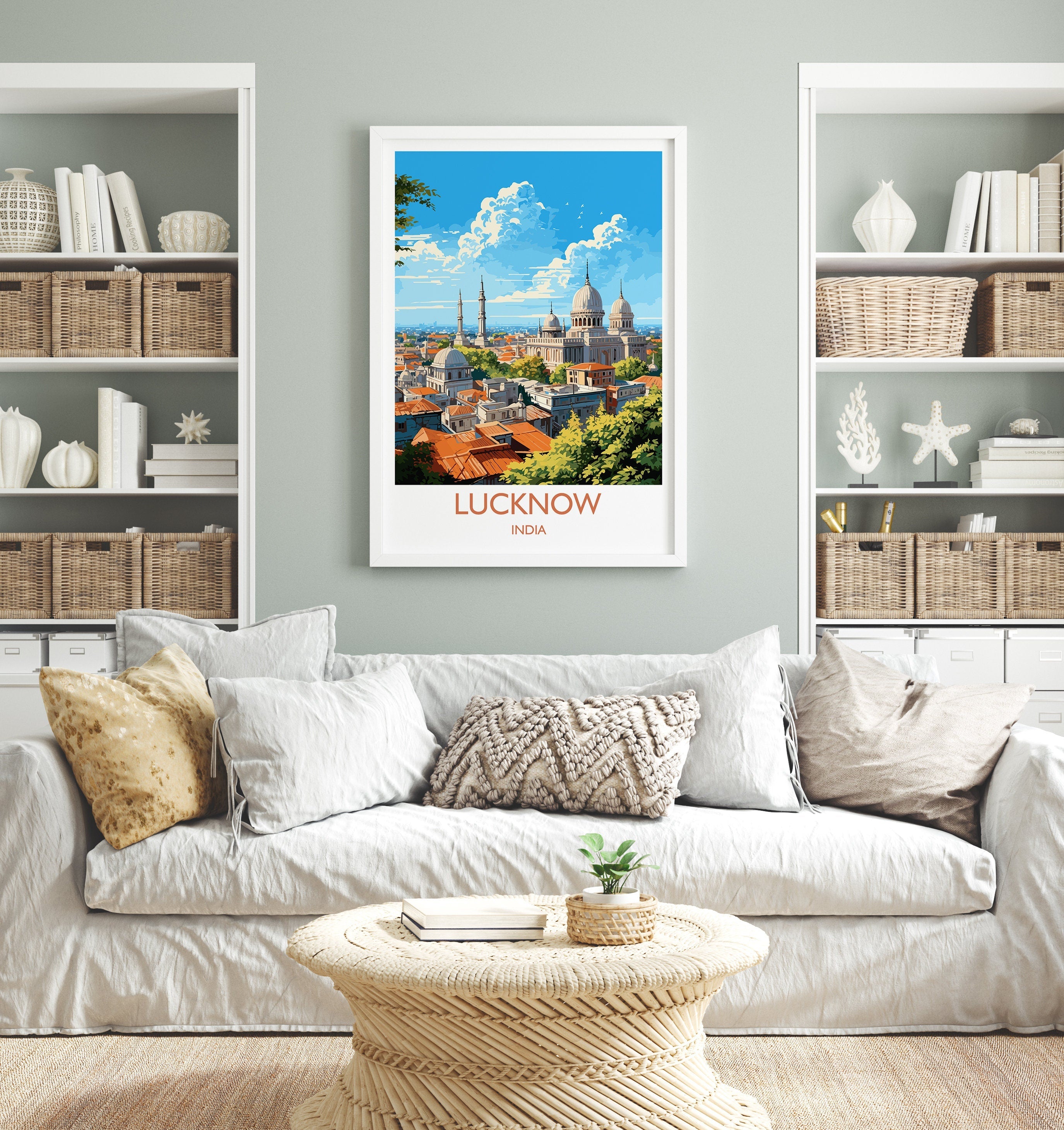 Lucknow Travel Print, Travel Poster of Lucknow, India, Lucknow Art Gift, Wall Art Print NQ Media Designs