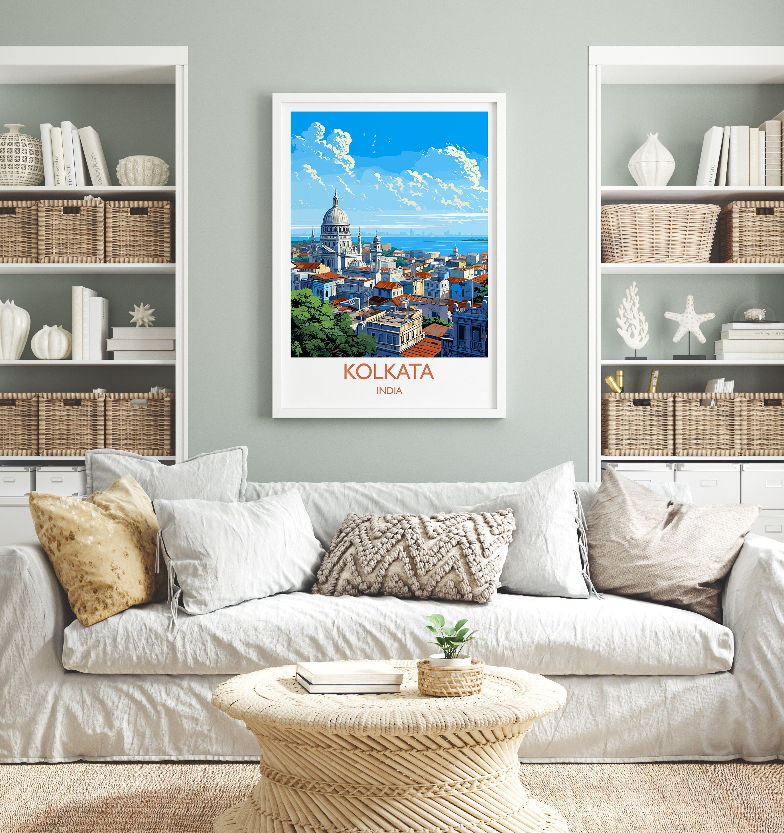 Kolkata Travel Print, Travel Poster of Kolkata, India, Kolkata Art Gift, Wall Art Print NQ Media Designs