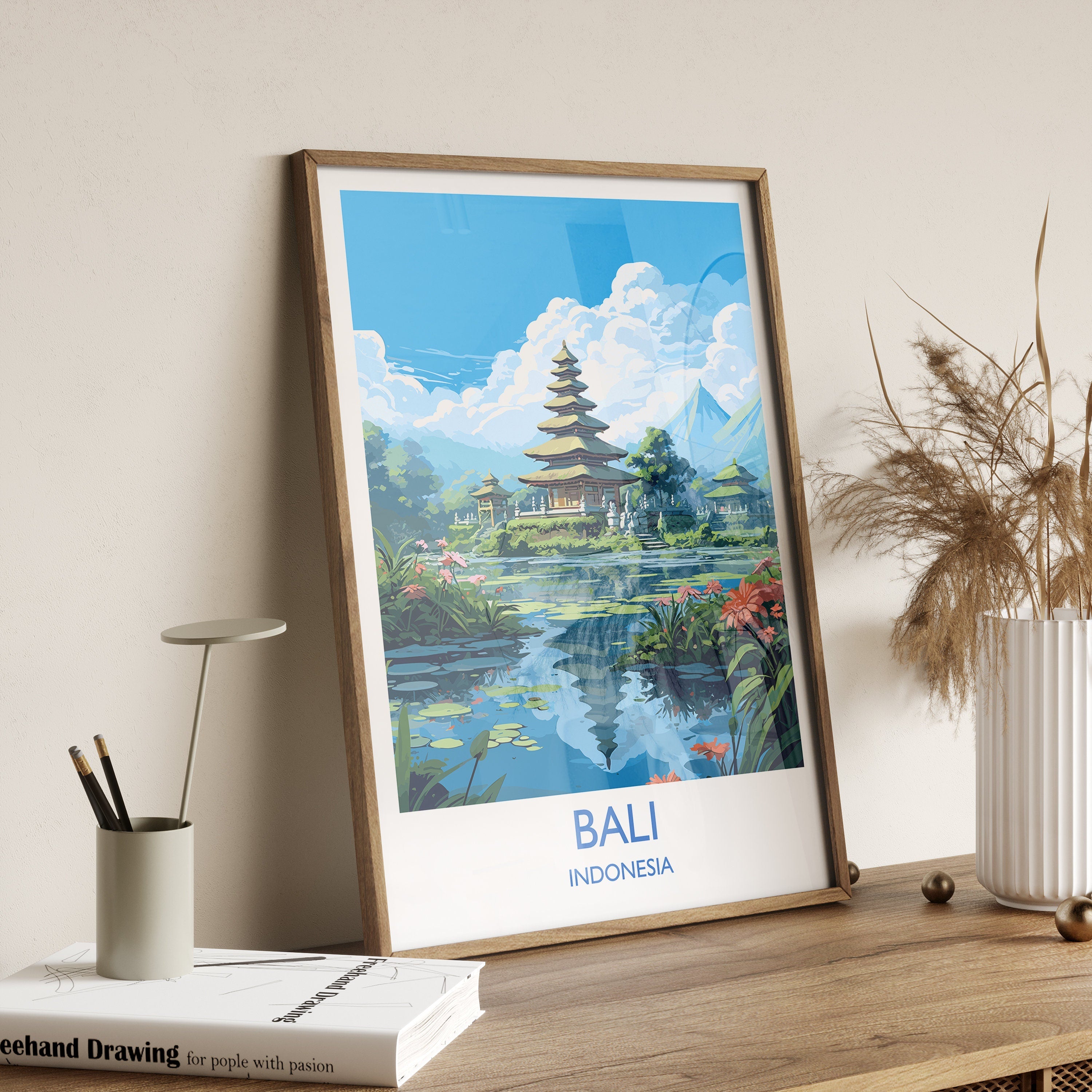 Bali Travel Print, Travel Poster of Bali, Indonesia, Bali Gift, Wall Art Print NQ Media Designs