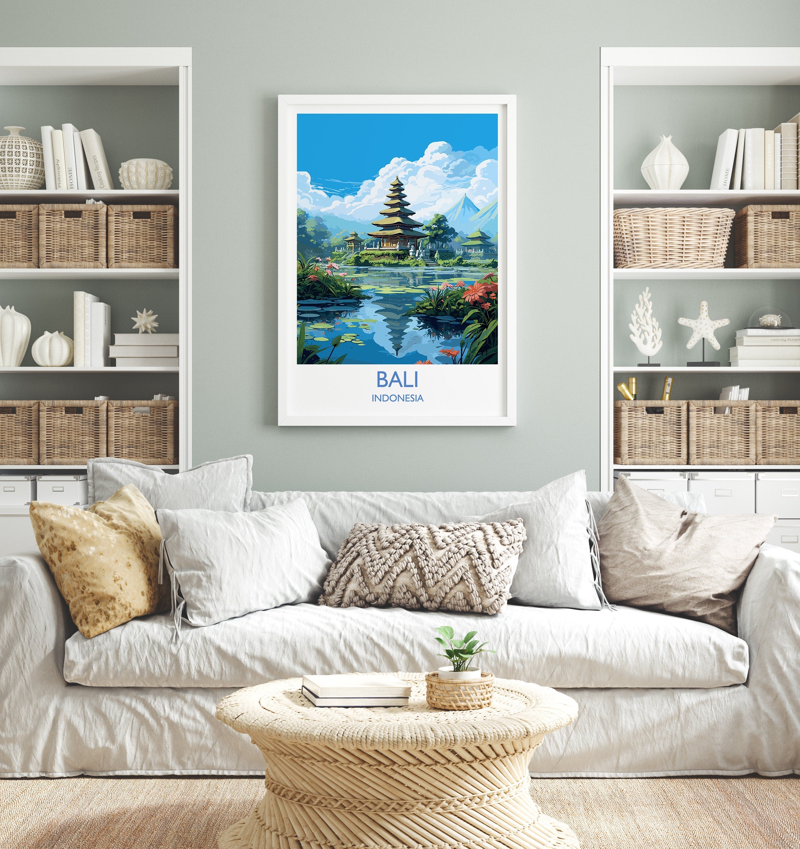 Bali Travel Print, Travel Poster of Bali, Indonesia, Bali Gift, Wall Art Print NQ Media Designs